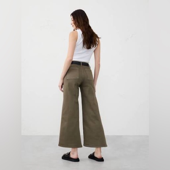 Banana Republic Denim - Banana Republic Olive Wide-Leg Flare Jeans